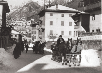 Il centro di Auronzo negli anni '50.