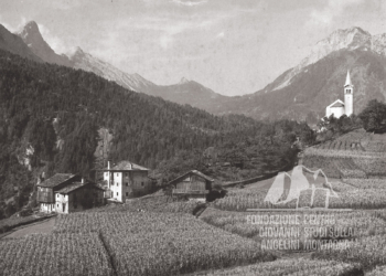 Valle di Cadore e il Monte Rite. Inizi '900.