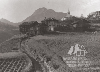 Valle di Cadore e il Monte Rite. Inizi '900.