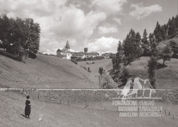 Pieve di Cadore a inizi '900. In primo piano la ferrovia.