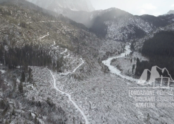 Danni provocati dalla tempesta Vaia in Val Visdende.