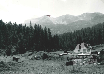 Il Gruppo della Talvena da Malga Pramper. 1968.