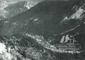 Cibiana di Cadore dal Monte Rite. Anni '60.