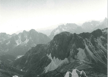 Resti delle postazioni militari della Grande Guerra sul Monte Peralba. Anni '60