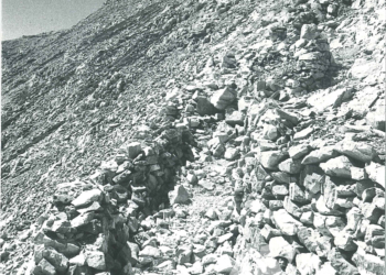 Resti delle postazioni militari della Grande Guerra sul Monte Peralba. Anni '60