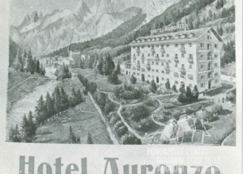 L’Hotel Auronzo, sede del comando del I Corpo d’Armata in una cartolina pubblicitaria d’inizio ‘900.