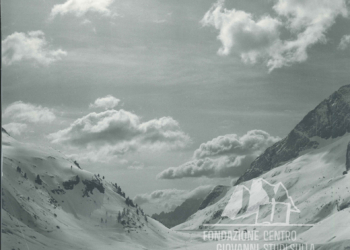 Il Lago di Fedaia ghiacciato. Anni '70.